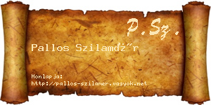 Pallos Szilamér névjegykártya
